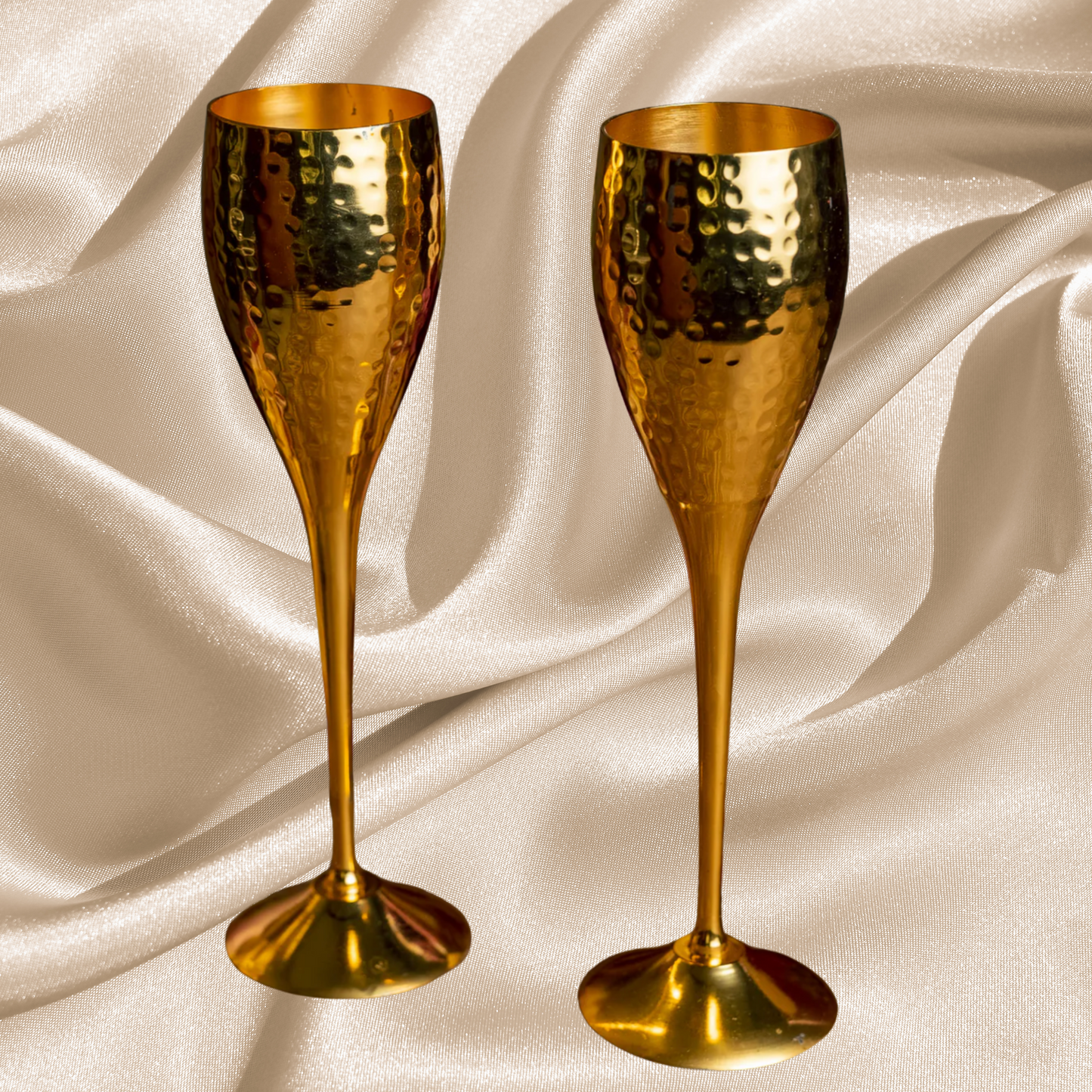 Bigwishbox 'Jashn' Gold-Plated Champagne Flutes (Set of Two)